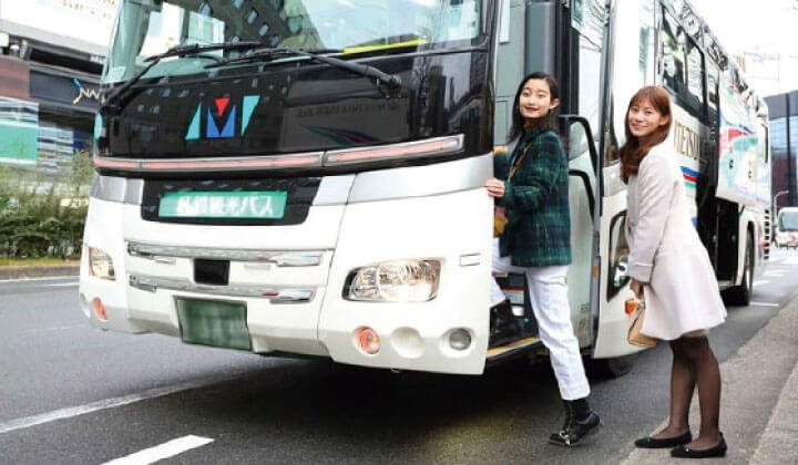 您可以轻松地从名古屋站，一宫，岐阜，东冈崎，丰田，丰桥，丰川乘坐旅游巴士！